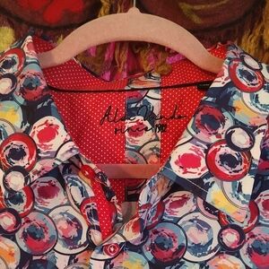 XXL Alex Vando GEOMETRIC CIRCLE Long Sleeve Button Up Shirt Size 2XL EUC